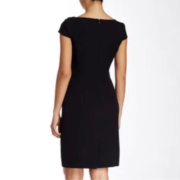 EUC Tahari ASL Black Cap Sleeve Sheath Dress - Picture 3 of 11